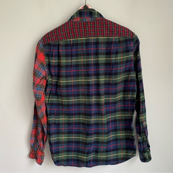 J.CREW Plaid Patch Flannel Button Down Shirt Size M - Picture 3 of 5